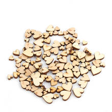 100PCS Rustic Wooden Love Heart Mixed 4 Sizes Wedding Cute Sewing DIY Crafts Gifts Fashion Home Decoration Tools Accessories 2024 - buy cheap