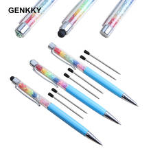 Bolígrafo de cristal creativo, bolígrafo táctil Stylus, 11 colores, negro aceitoso, relleno de 0,7mm, 9 unids/lote 2024 - compra barato