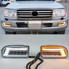 1Pair LED Fog Lights DRL Turn signal Driving Lamp fog light UZJ100 FZJ100 for TOYOTA LAND CRUISER 100 LC100 1998-2008 2024 - buy cheap