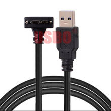 Поставка черный 1,0 M 3,0 M 5,0 M USB 3,0 male to elbow 90 градусов Micro USB с винтом 9-контактный Мужской промышленный кабель для камеры 2024 - купить недорого