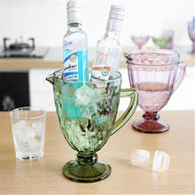 1300ML European Glass Embossed Relief Cold Water Pot Cup Creative Color Glass Cold Cup Household Milk Juice Pot for party 2024 - buy cheap