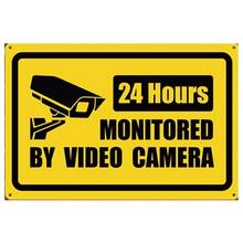 Aviso de vigilância cartaz de metal monitoramento sinais de estanho cartaz de aviso de segurança etiquetas de aviso de vídeo câmera de alarme etiqueta placas 2024 - compre barato