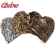 Geebro 2020 Fashion Children Autumn Winter Hat Warm Slouch Beanies For Baby Girls Boys Cotton Leopard Print Brand Hats Gorros 2024 - buy cheap