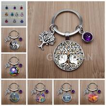 Llavero con colgante de cristal de árbol de la vida, colgante de cristal con foto artística de 10 colores, regalo artesanal, joyería, bolso de encanto, recuerdo 2024 - compra barato