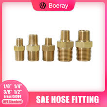 2pcs NPT Male Thread 1/8" 1/4" 3/8" 1/2" Brass Pipe Tube Fittings Reducer Straight Hex Nipple Joint(Model:3325R) 2024 - buy cheap