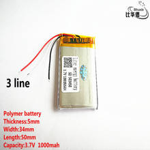 5pcs/lot 3 line Good Qulity 3.7V,1000mAH,503450 Polymer lithium ion / Li-ion battery for TOY,POWER BANK,GPS,mp3,mp4 2024 - buy cheap