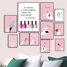 Casa decoração impressões pintura arte da parede maquiagem unha polonês manicures estilo nórdico fotos modular lona cartaz de cabeceira fundo 2024 - compre barato