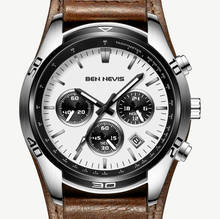 BEN NEVIS Military Watch Men Sport Watch Waterproof Leather Quartz Chronograph Big Dial Army Watch for Men Male horloges mannen 2024 - buy cheap