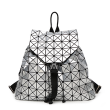 YOUSE Geometric laser backpack patent leather rhombus large backpack Japanese style folding women bag 2024 - buy cheap