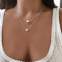 Женское Ожерелье-чокер с жемчужинами, винтажное ожерелье с кулоном в форме сердца, свадебный подарок, 5N386, 2021 2024 - купить недорого