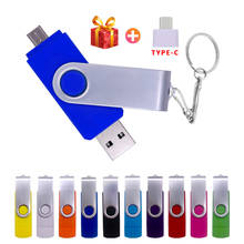 OTG 3 In 1 Metal Flash Drive USB 2.0 & Type-C High Speed Pen Drive 4GB 8GB 16GB 32GB 64GB Pendrive Cle USB Memory Stick for Gift 2024 - buy cheap