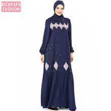 Vestido árabe Abaya Dubai musulmán Hijab, ropa islámica para mujer, Jilbab caftán marroquí, caftán, vestidos Jurkjes Ramadán paquistaní 2024 - compra barato