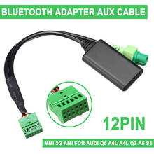 Aux adaptador de áudio mmi carro cabo 3g ami sem fio bluetooth mmi interface soquete entrada áudio para audi q5 a6l a4l q7 a5 s5 2024 - compre barato