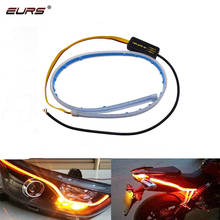 1x Ultrafine Daytime Running Light 30 45 60cm Flexible Soft Tube Guide Car LED Strip White Blue Turn Signal Yellow Waterproof 2024 - buy cheap