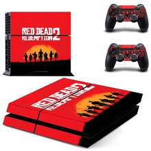 Наклейка для консоли Playstation 4 Red Dead Style, стильная наклейка для консоли Playstation 4 с 2 джойстиками, стиль 6 2024 - купить недорого