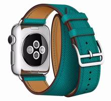 Ремешок для часов apple watch, кожаный ремешок для apple watch 1, 2, 3, 4, 5, 38, 42, 40, 44 мм 2024 - купить недорого