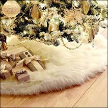 Белая юбка для рождественской елки, плюшевый коврик из искусственного меха, Рождественский коврик, украшения для рождественской и новогодней елки 2024 - купить недорого
