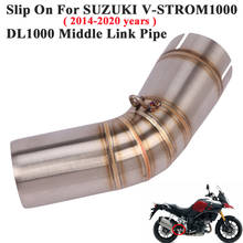 Escorregar para suzuki dl1000 V-STROM 1000 dl 1000 2014 silenciador do escape da motocicleta modificado tubo de ligação do meio aço inoxidável 2024 - compre barato