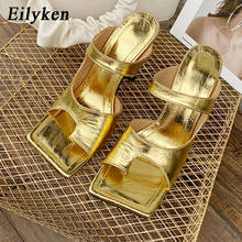 Eilyken-chinelos de salto stiletto feminino, alta qualidade, tira de dedo estreita, sapatos de salto quadrado, com clipe 2024 - compre barato