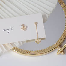 14k Real Gold Plated Fashion Jewelry Love Zircon Opal Geometric Asymmetric Earrings for Woman Holiday Daily Elegant Earring 2024 - buy cheap