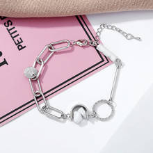 New Design Alloy Chain Charm Bracelet For Women Adjustable Bracelet & Bangle U-shaped Alloy Natural Stone Pendant Female Jewelry 2024 - buy cheap