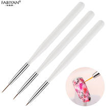 3pcs/set White French Nail Art Brush Carving Pen Tips Polish Gel UV Acrylic Liner Painting Drawing Design Flower Tools Manicure 2024 - buy cheap