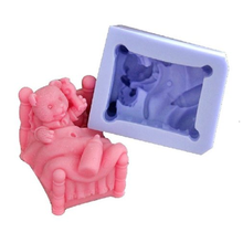 Детский медведь, бутылка для кровати, 3D силиконовая форма для мыла, форма для самостоятельного изготовления, искусство рукоделия, изготовление шоколадного торта, свечи, мыла 2024 - купить недорого
