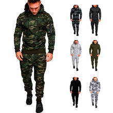 Men's Camo Tracksuit Gym Fitness Compression Training Sports Suits For Men Running Set Jacket + Pants Sportswear Sports Clothing 2024 - buy cheap