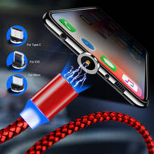 Cable magnético USB para iPhone/Micro USB y Tipo C 2.4A, Cable de datos de carga rápida para Huawei Xiaomi, Cable magnético USB C 2024 - compra barato