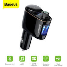 Baseus-transmisor FM para coche, Kit de manos libres compatible con Bluetooth, puerto USB de carga rápida para encendedor de cigarrillos, reproductor de Audio MP3 2024 - compra barato