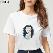 Camisa de t das mulheres congeladas rainha elsa camiseta casual tshirt para meninas topos feminino streetwear harajuku camisetas 2024 - compre barato