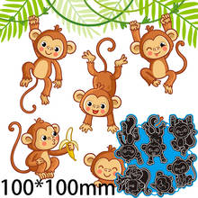 Metal Cutting Dies Six Monkeys Playing New Scrapbook Decoration Template Embossing DIY Paper Card Craft 100*100mm 2024 - buy cheap