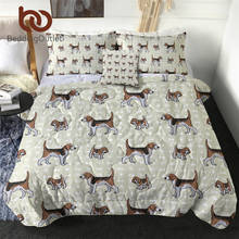 BeddingOutlet Dog Thin Quilt Cartoon Animal Bedding Set for Kids Watercolor Puppy Bedspread Cute Paw Print Summer Blanket 4PCS 2024 - buy cheap