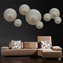 Modern Wood Round Shape Wall Sticker Decoration Home Livingroom Sofa Background Wall Hanging Crafts Porch Wall Mural Ornaments 2024 - buy cheap