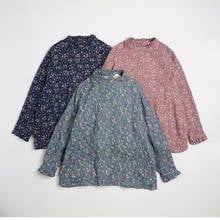 Рубашка женская с длинным рукавом, винтажный пуловер из двойной хлопчатобумажной пряжи в японском стиле Mori Girl, осень 2024 - купить недорого