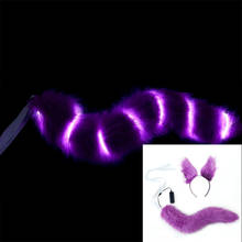 Fake Fox LED Luminous Tail Ear Suit Role Playing Festival Party Cosplay Props 2024 - buy cheap