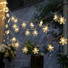 LED Snowflake Light String Twinkle Garlands Battery Powered Christmas Lamp Holiday Party Wedding Decorative Fairy Light 2024 - buy cheap
