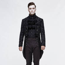 Gothic Steampunk Mens Formal Tailcoat V Neck Winter Men Coat Long Sleeve Irregular 2024 - buy cheap