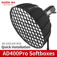 Godox partes tamanhos de 65cm com encaixe perfeito de 85cm para softbox parabólico profundo em prata + grade de favo de mel para ad400pro 2024 - compre barato