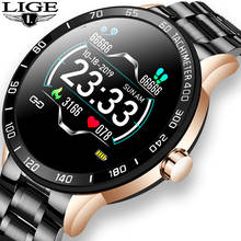 LIGE-reloj inteligente de acero inoxidable para hombre, accesorio de pulsera resistente al agua con control del ritmo cardíaco y de la presión sanguínea, seguimiento de actividad deportiva 2024 - compra barato
