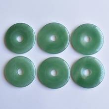 Natural stone doughnut Necklace Pendant 40mm Round Green Aventurine ladies jewelry gifts wholesale 6pcs/lot free shipping 2024 - buy cheap