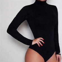 2021 Autumn Winter  Cotton Long Sleeve Women Sexy Bodysuit  Female Mock Neck Warm Clothes Slim Fit Fashion Solid Body Suit 2024 - buy cheap