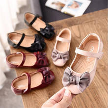 Primavera outono grande menina do plutônio das crianças princesa laço plano bowknot sapatos casuais 21-25 27-36 3 cores 8011 tx07 2024 - compre barato