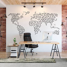 World Map Wall Stickers Geometric World Map Office Wall Decal Abstract Modern Art Decor Vinyl Bedroom Living Room Decor X616 2024 - buy cheap