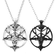 Fashion Vintage Women Men Pentagram Pan God Skull Goat Head Pendant Chain Necklace Jewelry 2024 - buy cheap