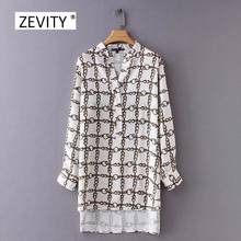 women vintage v neck chain printing long blouse long sleeve autumn chic shirt women retro casual femininas blusas tops LS2608 2024 - buy cheap