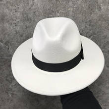 MJ-sombreros de Cosplay de Michael Jackson, accesorios para adultos, sombrero suave de lana de Fedora, Blanco #03FZGSD0211 2024 - compra barato