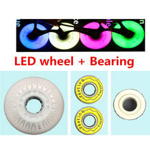 Roller Skates Wheel LED wheel + ILQ-11 bearing + Magnetic Cell Cores Combination Flash Shine 60 64 68 72 76 80mm SEBA Slalom FSK 2024 - buy cheap