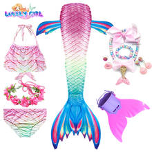 Girls Costume Mermaid Children dress Costume Cosplay Swimsuit Crown Beach Party Dress Birthday Gift Mermaid Tail Bikini Costum 2024 - buy cheap