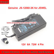 Genuine S-12060-3K 72W Charger 12V 6A AC Adapter for JEWEL Round With 4 Pin Tip Power Supply 2024 - buy cheap